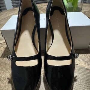 Alex Marie Frances Patent Mary Jane Flat - Black